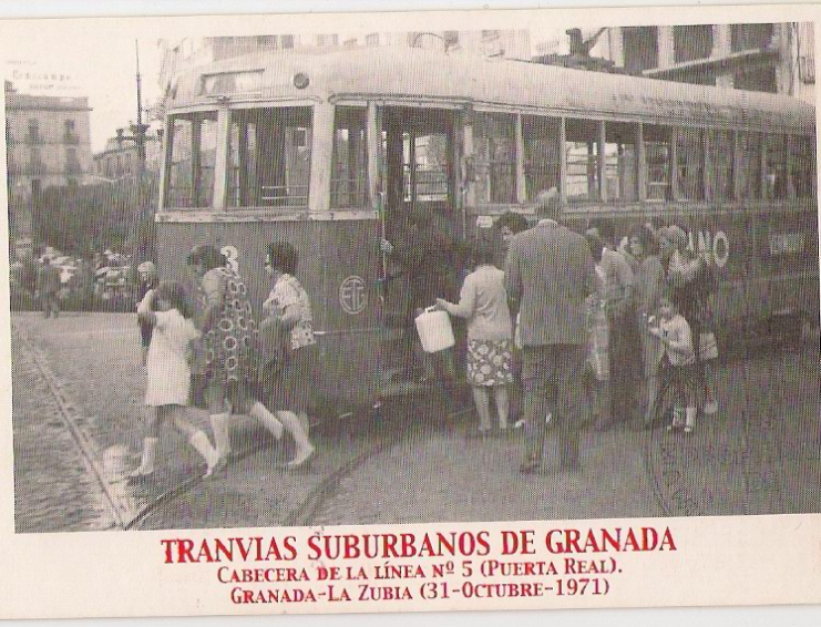 Cabecera de la línea nº5 que conectaba Granada con La Zubia (1971)