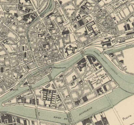 Plan du Cenre-ville de Nantes 1909 révisé 1921.png