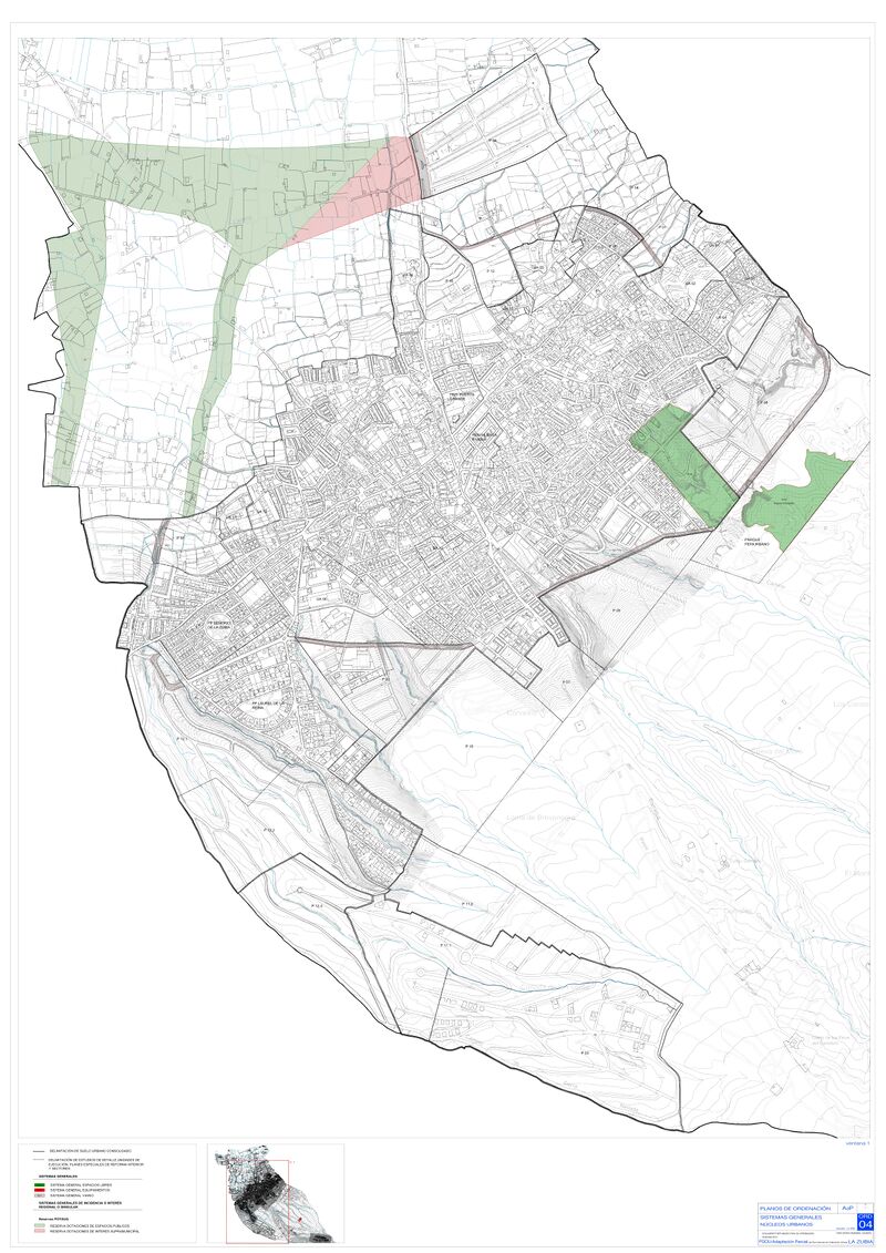 Sistema general del suelo con delimitación del suelo urbano 2014 (E:1/4000)